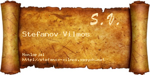 Stefanov Vilmos névjegykártya